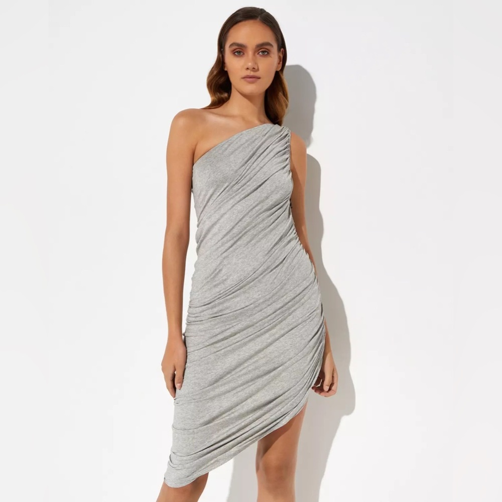 Norma Kamali Lazy Diana Stretch-jersey Mini Dress Grey